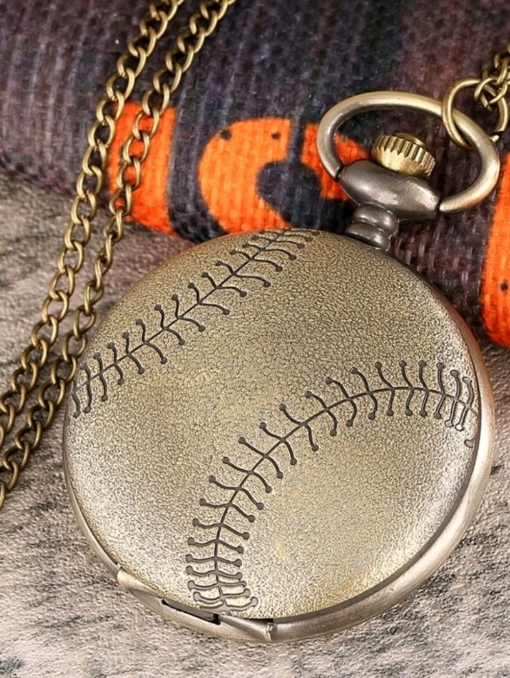Baseball Full Hunter Quartz Pocket Watch On Chain See All Sports Available